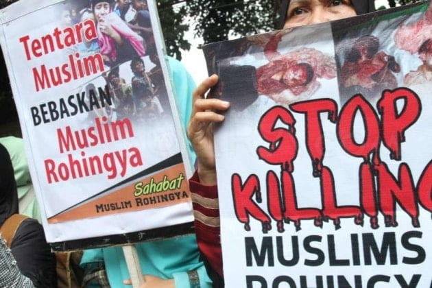 Massa Kembali Gelar Aksi Bela Rohingya di Kedubes Myanmar