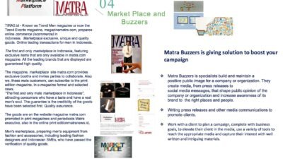 Majalah MATRA mengembangkan MARKETPLACE: “PRIA SEJATI”