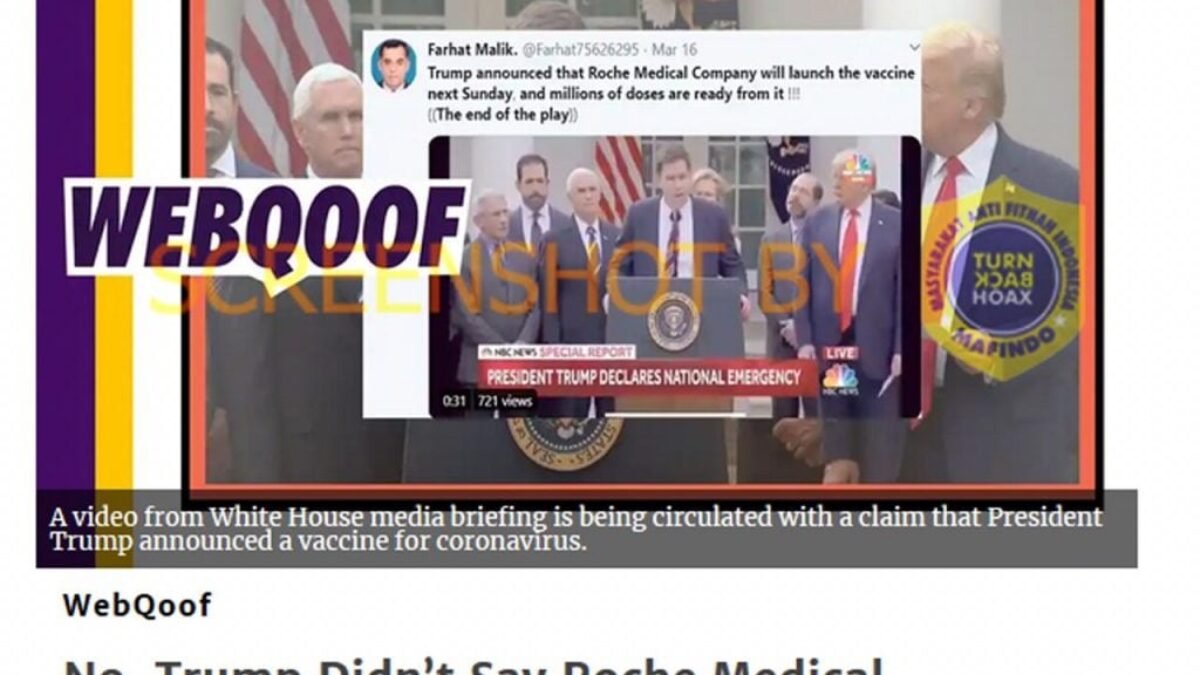 Salah: Donald Trump Akan Umumkan Roche Medical Company, Soal Vaksin Covid19 Jutaan Dosis