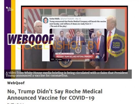 Salah: Donald Trump Akan Umumkan Roche Medical Company, Soal Vaksin Covid19 Jutaan Dosis