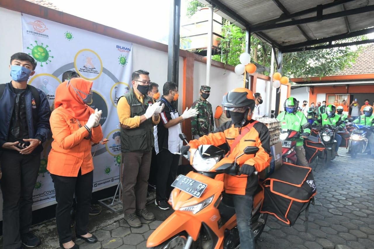 Kang Emil Lepas Ojol dan Pos Pengantar Sembako di Sumedang