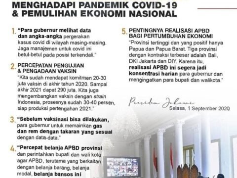 Jokowi: Gubernur Tetaplah Fokus Kendalikan Covid-19