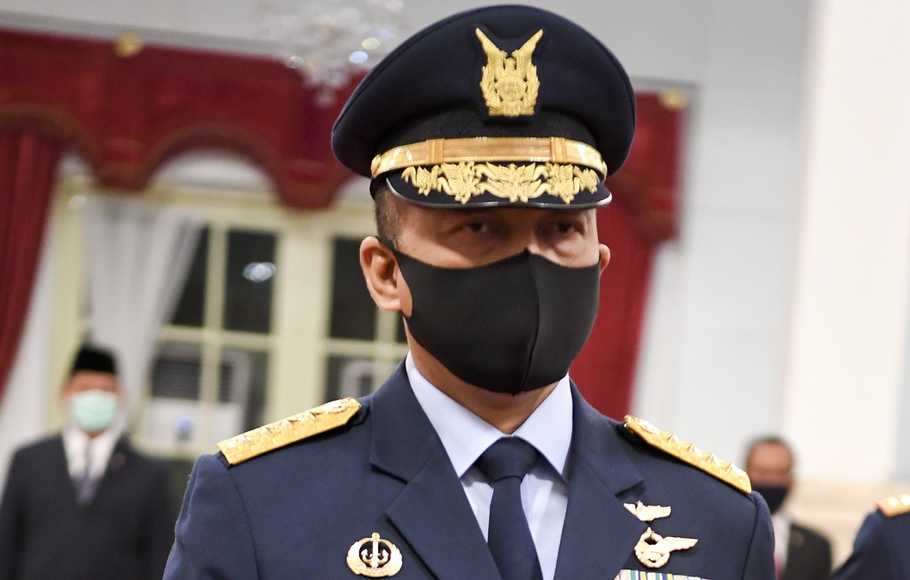 Marsekal TNI Fadjar Prasetyo bersiap dilantik sebagai Kepala Staf Angkatan Udara (KSAU) di Istana Negara, Jakarta, Rabu (20/05/2020).