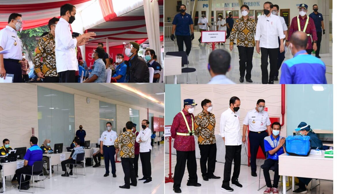 Jokowi Tinjau Vaksinasi Di Kampung Rambutan, Pelabuhan Tanjung Priok Serta Pelabuhan Sunda Kelapa