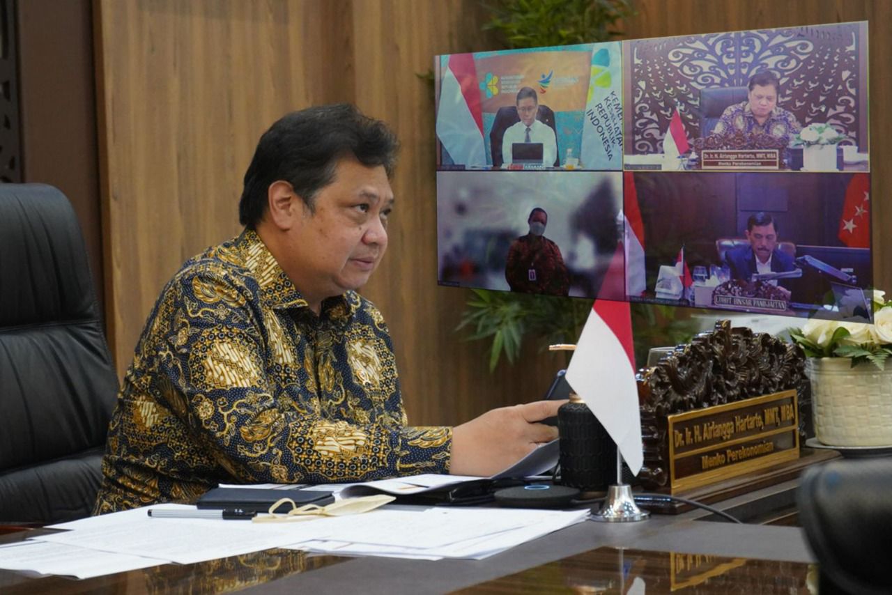 Wawancara Airlangga Hartarto, Usai Konferensi Pers Virtual Evaluasi PPKM