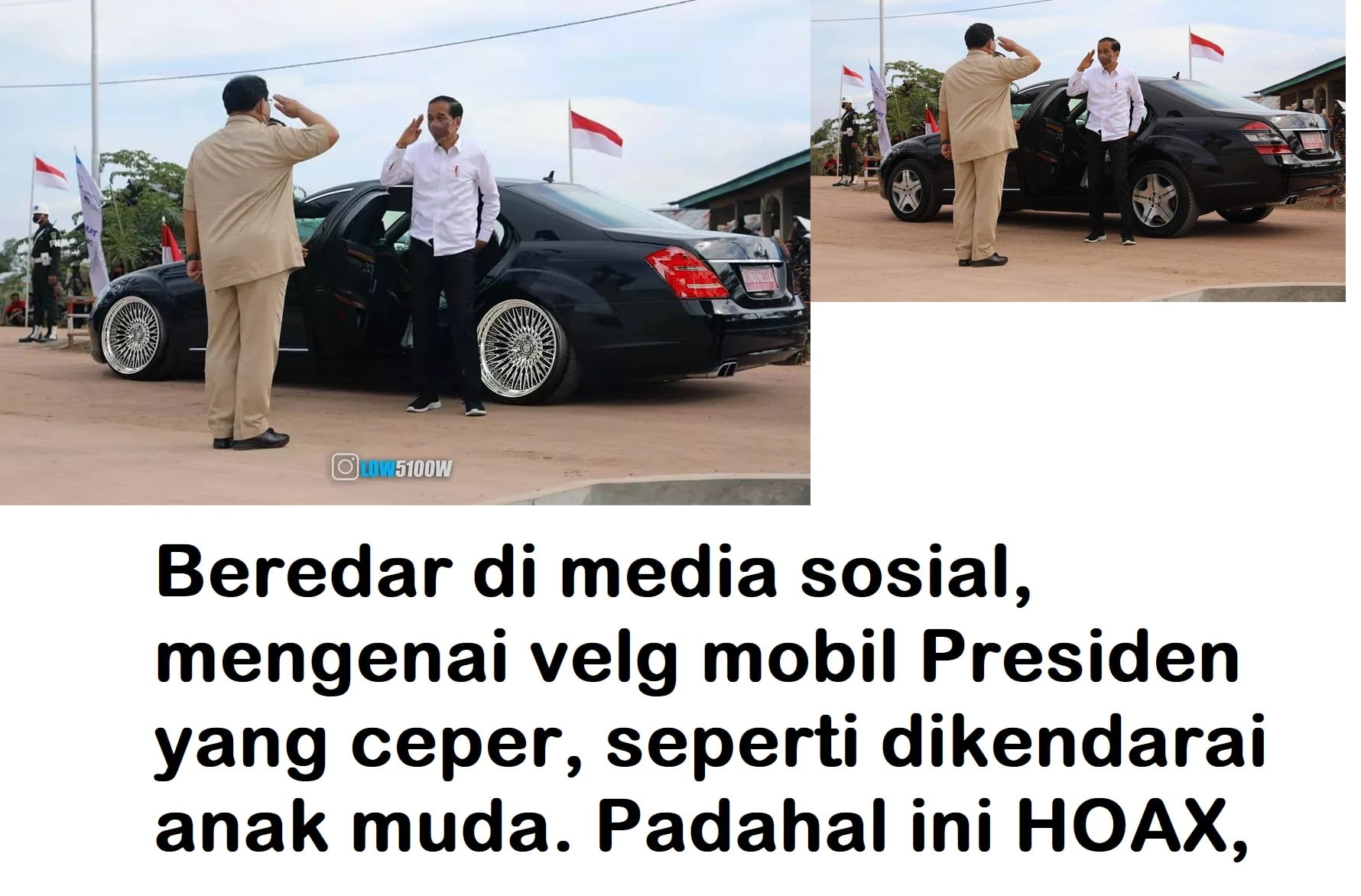 Hoax Velg Mobil Presiden, Saat Saling Hormat Jokowi Prabowo