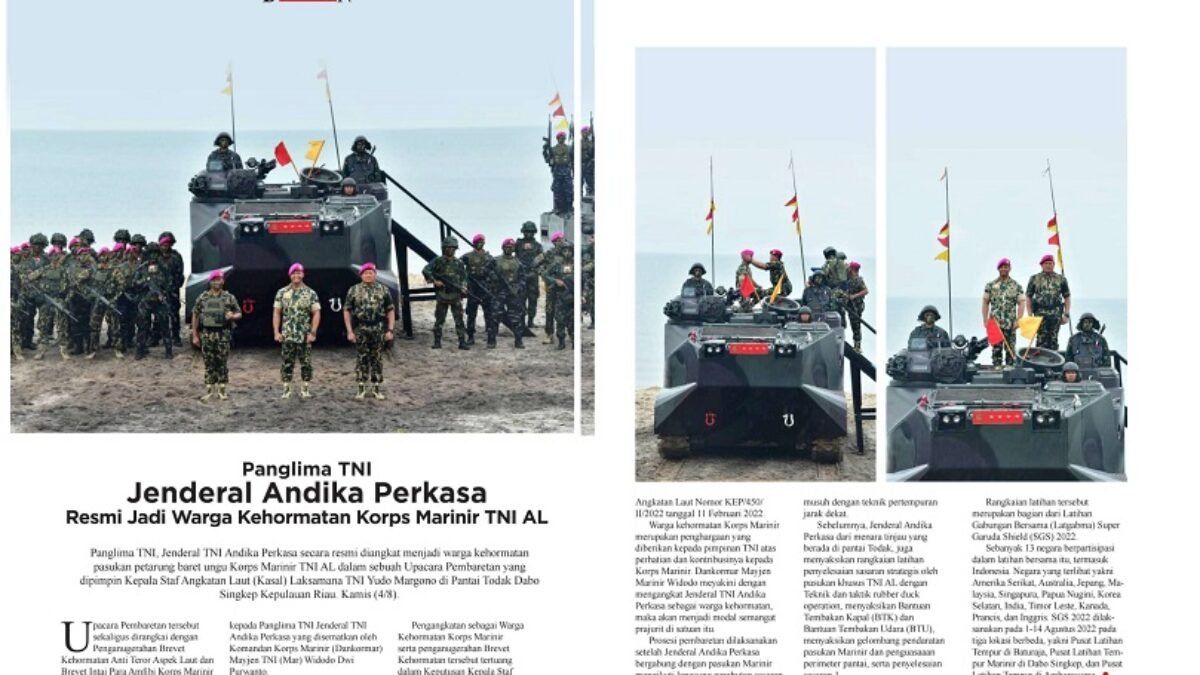 Panglima TNI Jenderal Andika Perkasa Resmi Jadi Warga Kehormatan Korps Marinir TNI AL Panglima TNI Jenderal Andika Perkasa Resmi Jadi Warga Kehormatan Korps Marinir TNI AL