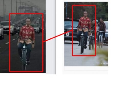 Foto Anies Baswedan Sedang Uji Coba Sepeda di Jalan Tol Dalam Kota