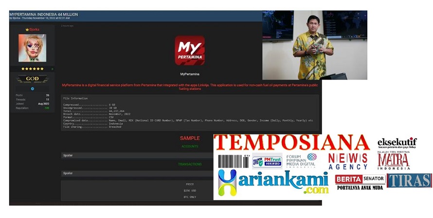 Bjorka Kembali Beraksi, Bocorkan Data Aplikasi MyPertamina