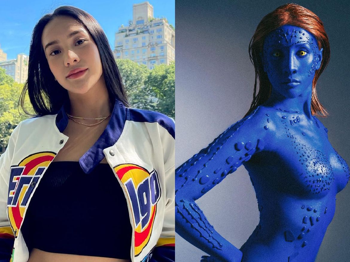 Anya Geraldine Dalam Pose Biru Bermutasi Jadi Mystique X-Men