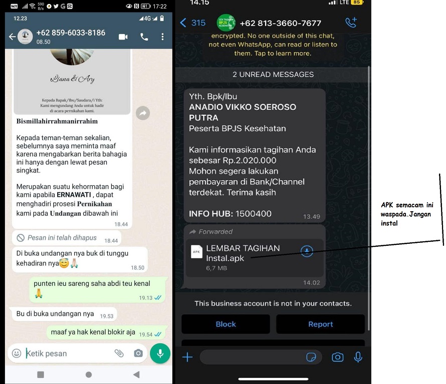 Setelah Undangan Kawinan Sekarang Penipu Kirim Tagihan BPJS