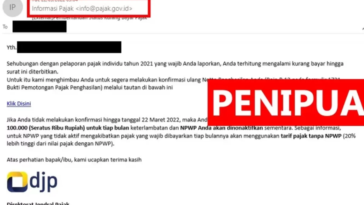 Modus Penipuan Tagihan Pajak Lewat Email, Waspada Klik Ini Modus Penipuan Tagihan Pajak Lewat Email, Waspada Klik Ini