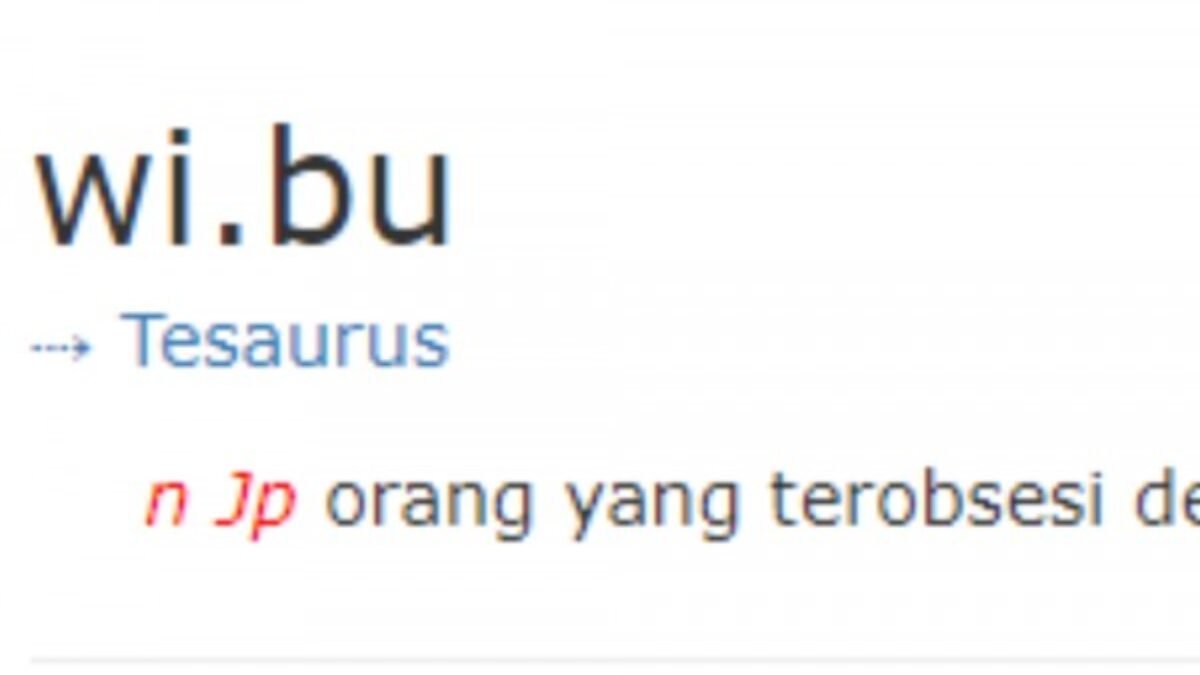 Kata Wibu Masuk Entri KBBI