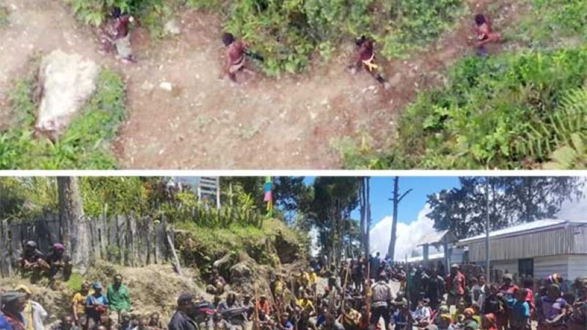 Warga Kampung Bilogai Kabupaten Intan Jaya Angkat Busur Panah Ke Pengacau KST Warga Kampung Bilogai Kabupaten Intan Jaya Angkat Busur Panah Ke Pengacau KST