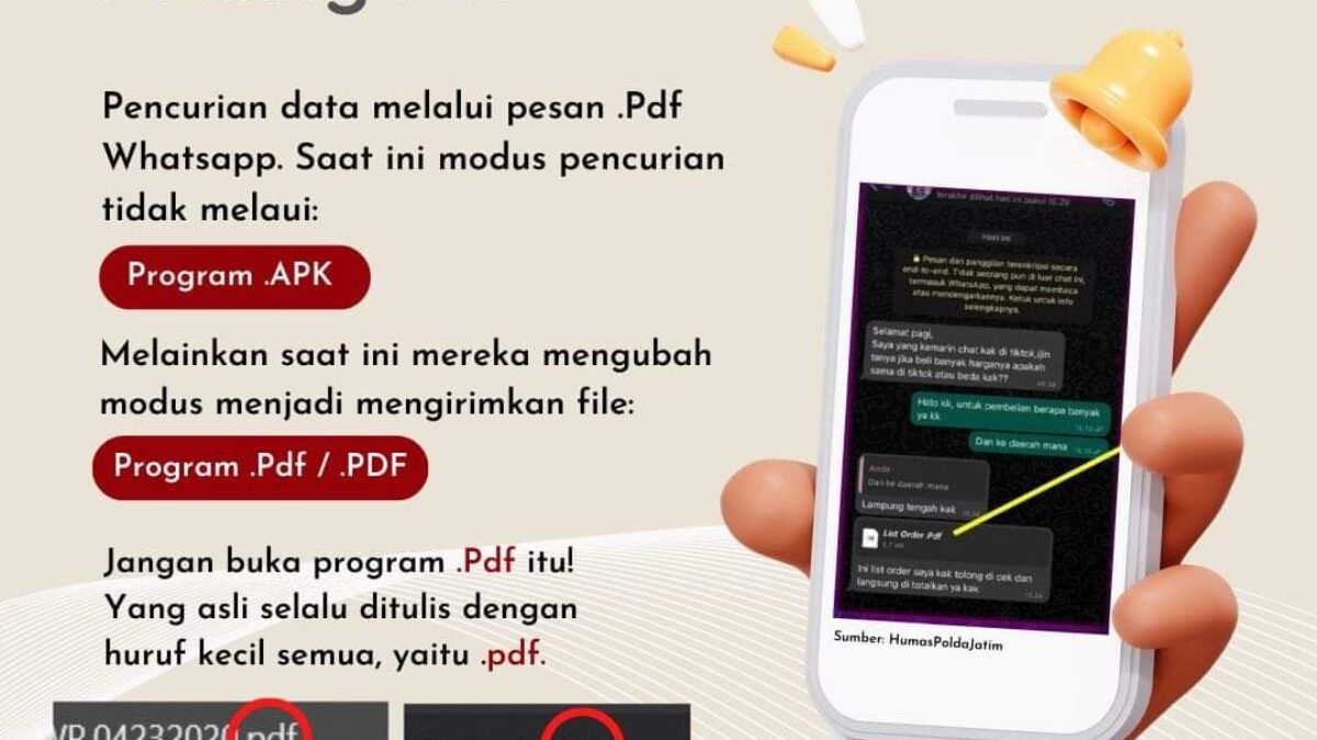 Hati-Hati Penipu Kirim File PDF pakai p besar, Padahal Sebenarnya File .apk