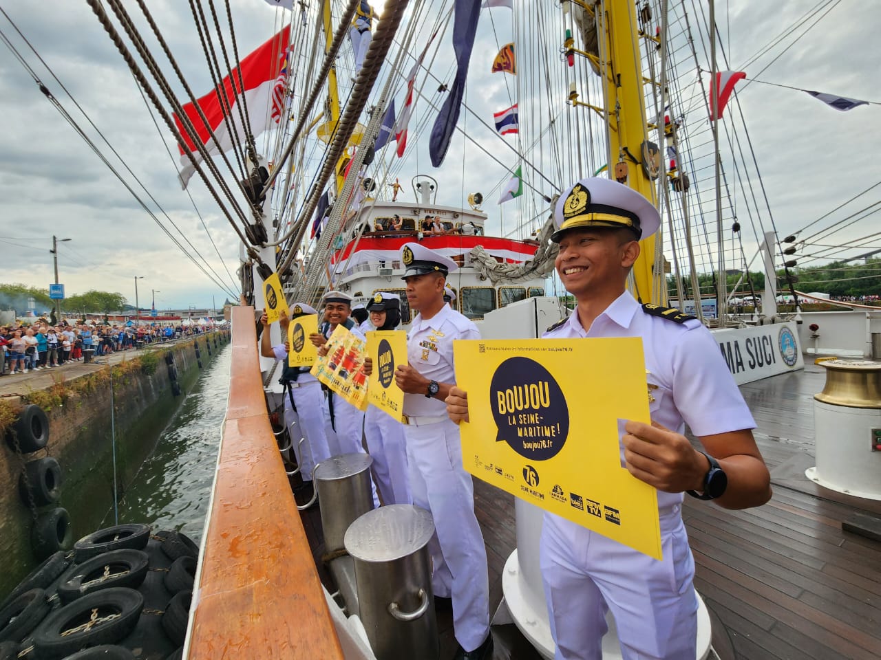 Rasa Bangga Iringi Keberangkatan KRI Bima Suci Tinggalkan L’Armada Rouen 2023