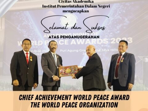 World Peace Award Tahun 2023 ‘Chief Achievement’ Untuk Hadi Prabowo