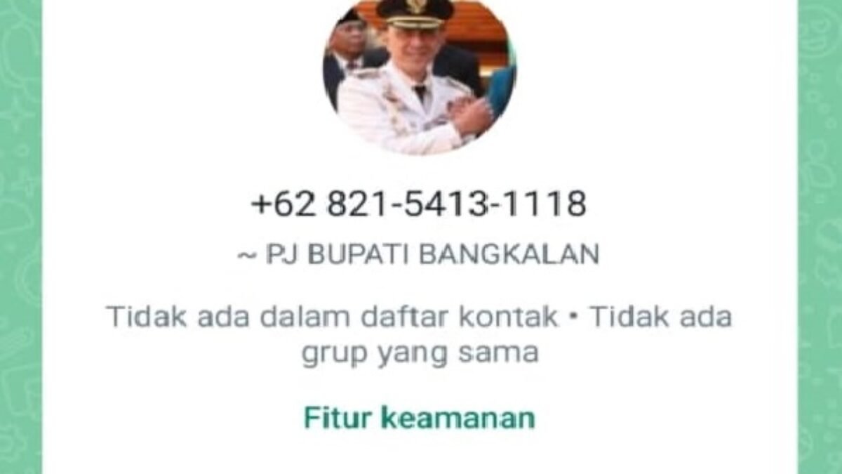 Baru Menjabat PJ Bupati Bangkalan Nomernya Dikloning Penipu