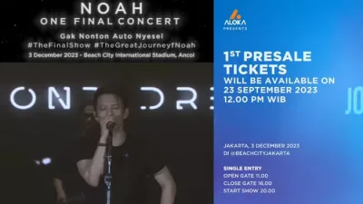 Noah Siap Gelar One Final Concert di Beach City Ancol: Jadwal dan Harga Tiket Terkuak