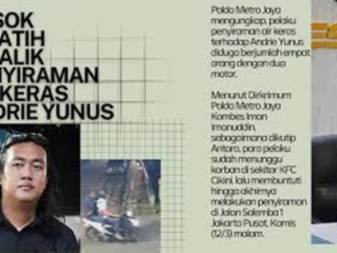 Penyiraman Andrie Yunus Melibatkan Lintas Matra, Oknum TNI AL dan AU?