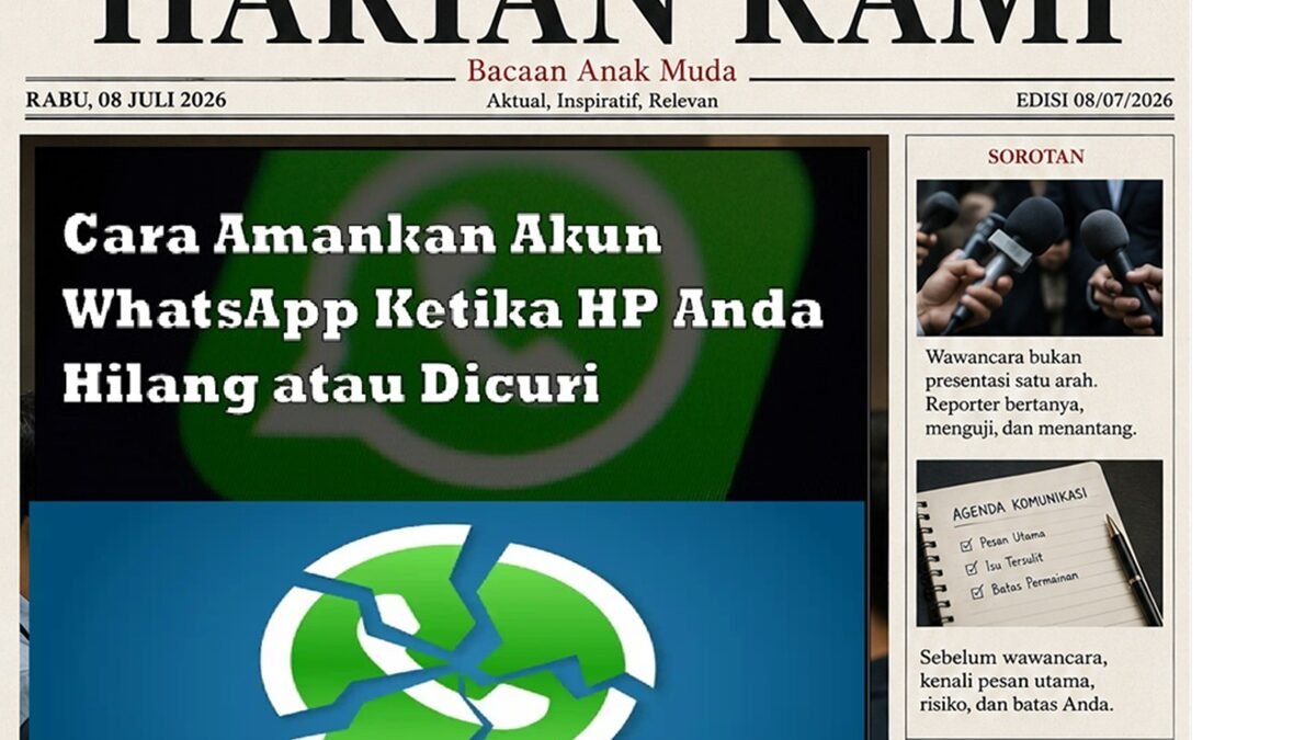 HP Hilang atau Dicuri? Jangan Panik, Begini Cara Mengamankan WhatsApp Agar Tidak Disalahgunakan HP Hilang atau Dicuri? Jangan Panik, Begini Cara Mengamankan WhatsApp Agar Tidak Disalahgunakan