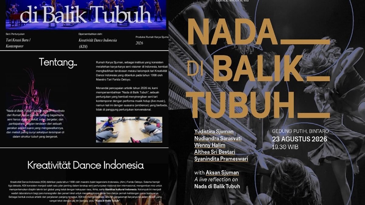 Rumah Karya Sjuman Mempersembahkan Nada di Balik Tubuh, Babak Baru Perjalanan Artistik Kreativität Dance Indonesia Rumah Karya Sjuman Mempersembahkan Nada di Balik Tubuh, Babak Baru Perjalanan Artistik Kreativität Dance Indonesia