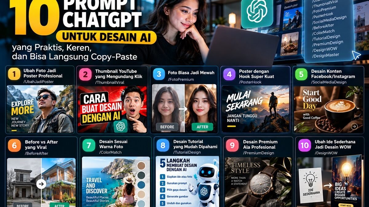 10 Prompt ChatGPT untuk Desain AI yang Praktis, Keren, dan Bisa Langsung Copy-Paste 10 Prompt ChatGPT untuk Desain AI yang Praktis, Keren, dan Bisa Langsung Copy-Paste