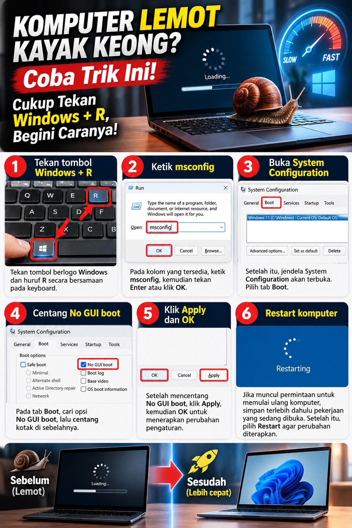 Cara Mengatasi Komputer Lemot Saat Booting