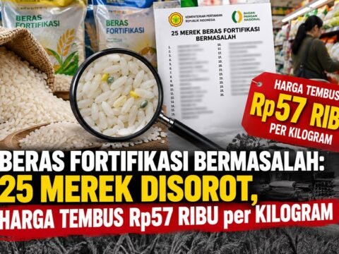 Beras Fortifikasi Bermasalah: 25 Merek Disorot, Harga Tembus Rp57 Ribu per Kilogram