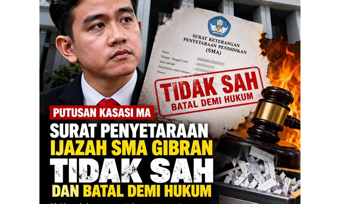 MA Batalkan Suket Pendidikan Gibran, Implikasi Jabatan Wapres Perlu Dikaji? MA Batalkan Suket Pendidikan Gibran, Implikasi Jabatan Wapres Perlu Dikaji?